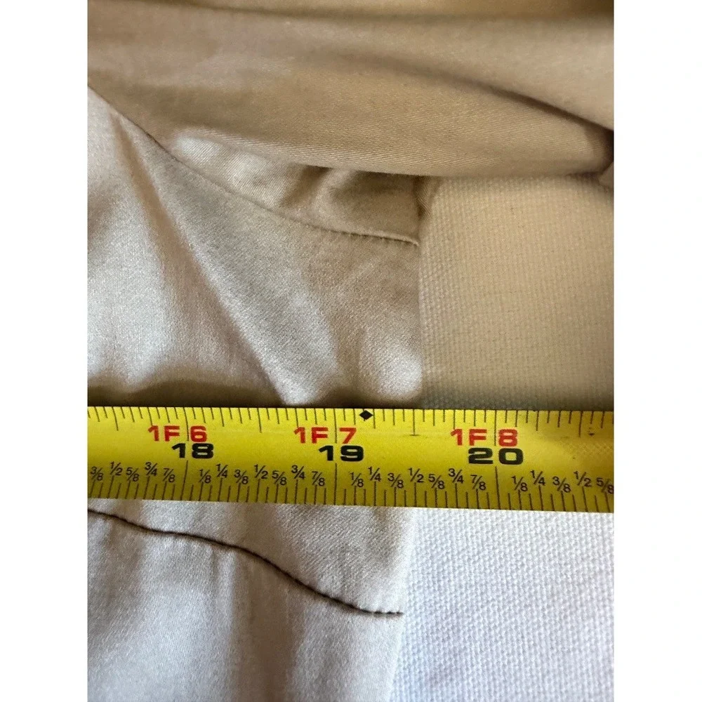 Geoffrey Beene Sport Womens Stretch Button Down Shirt Blouse Khaki Tan Size L